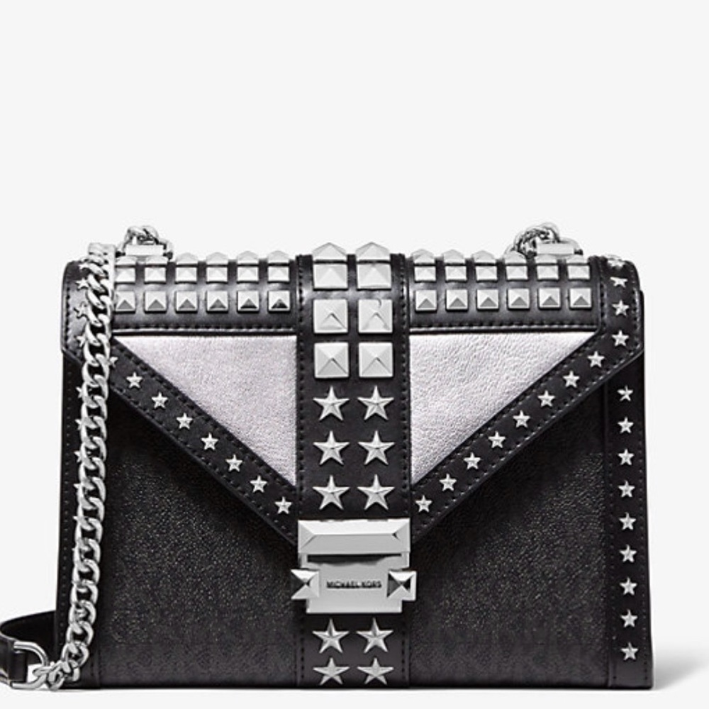 Michael Kors Whitney large star-embellished logo Leather